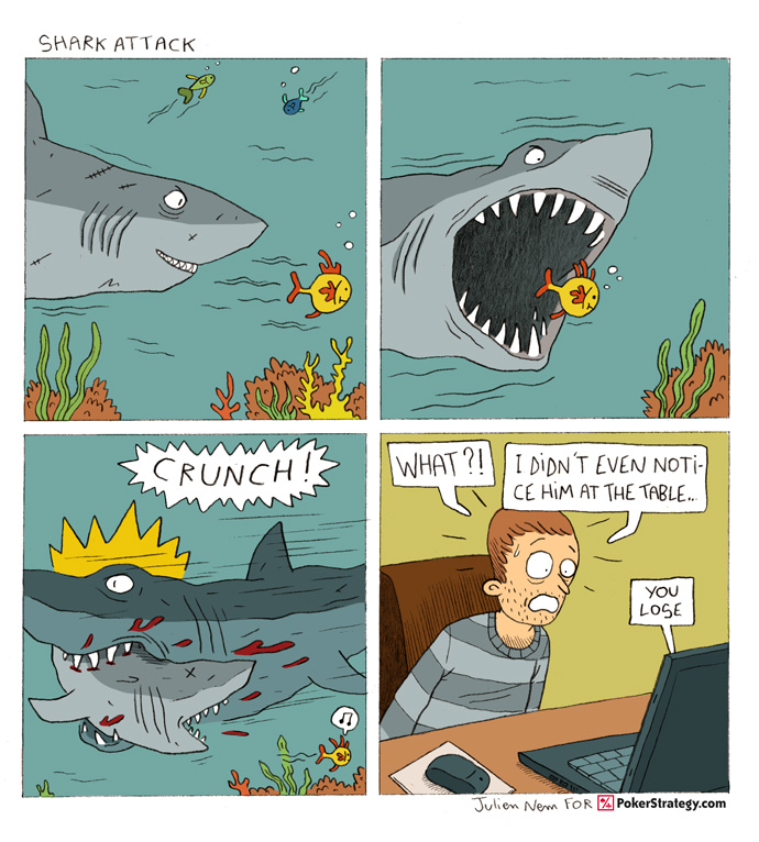News: Poker Cartoon - Shark Attack