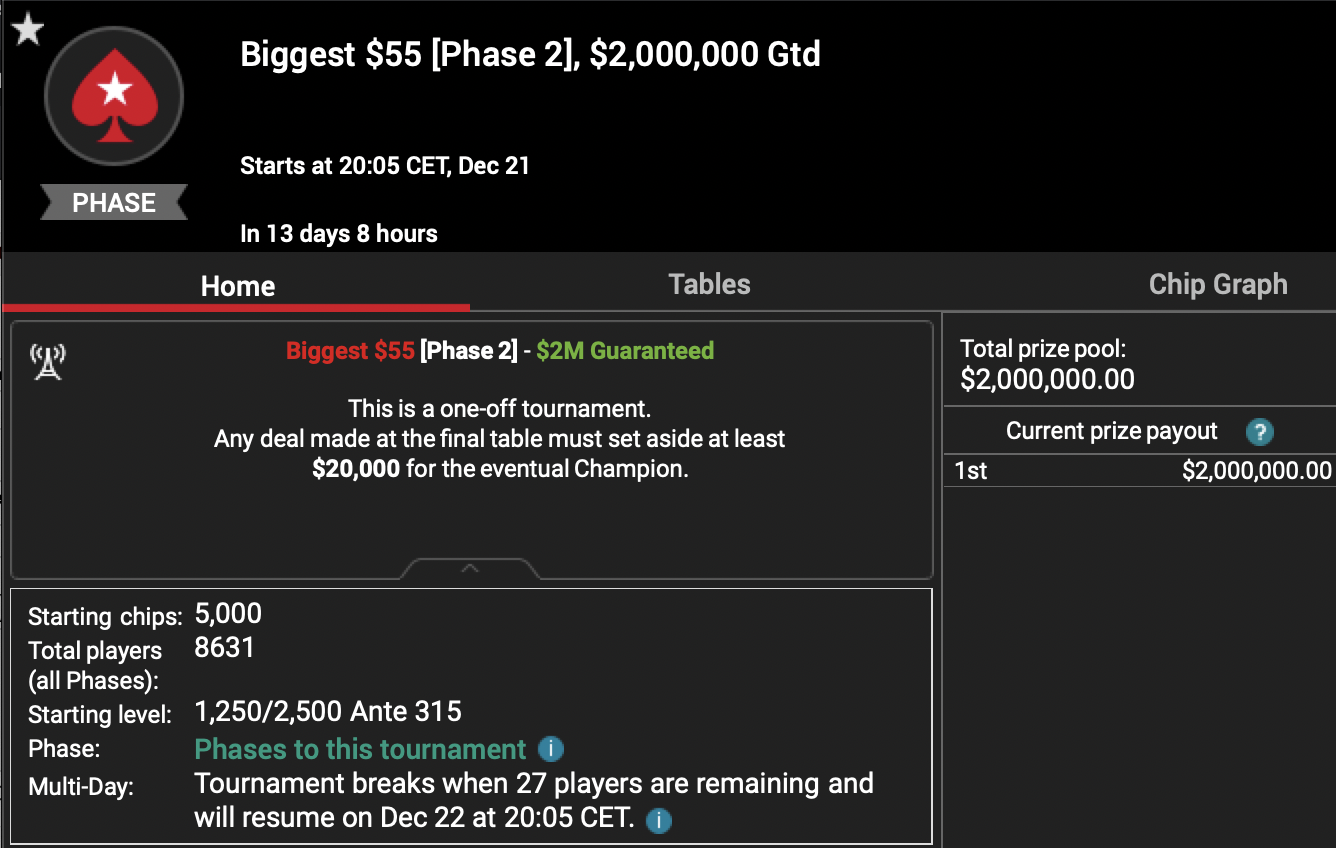 pokerstars tournament schedule